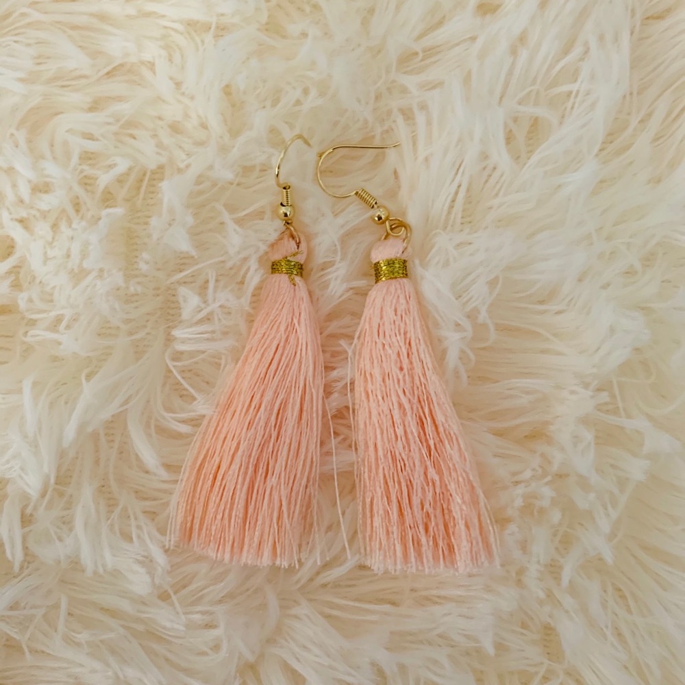 Pink Tassel Earrings